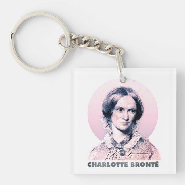 Porte-clefs Charlotte Bronte rose Richmond Peinture Portrait (Devant)
