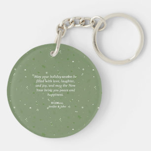 Porte-clefs Charmant village de neige aquarelle Noël