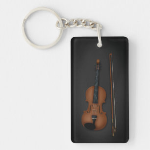 Porte-clefs Charmant Violon Miniature & Bow musique classique