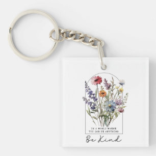 Porte-clefs Charme de gentillesse à l'aquarelle avec fleurs sa