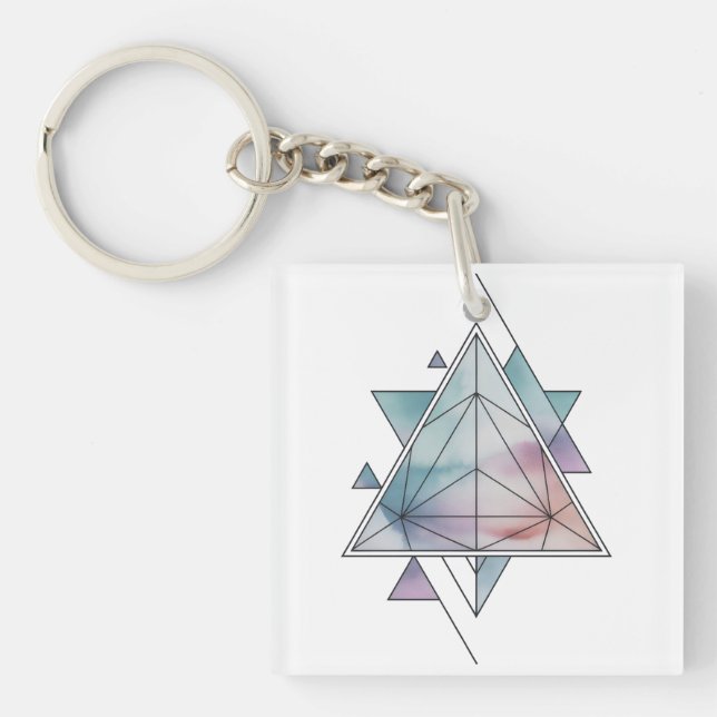 Porte-clefs Charme de géométrie de prisme (Devant)