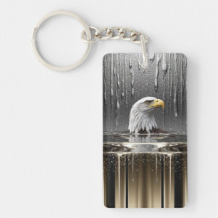Porte-clefs 🦅 Charme de Puissance Aigle en Or Fondu 🦅