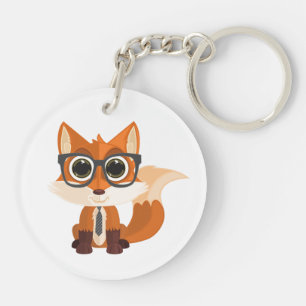 Porte-clefs Charme de sac à dos de renard mignon et ringard de