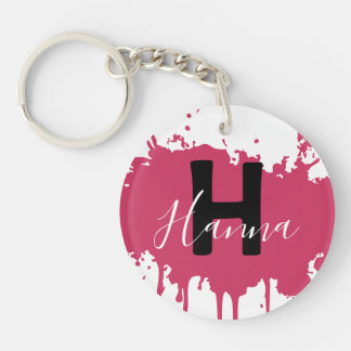Porte-clefs Charme de sac en acrylique Monogramme éclaboussure