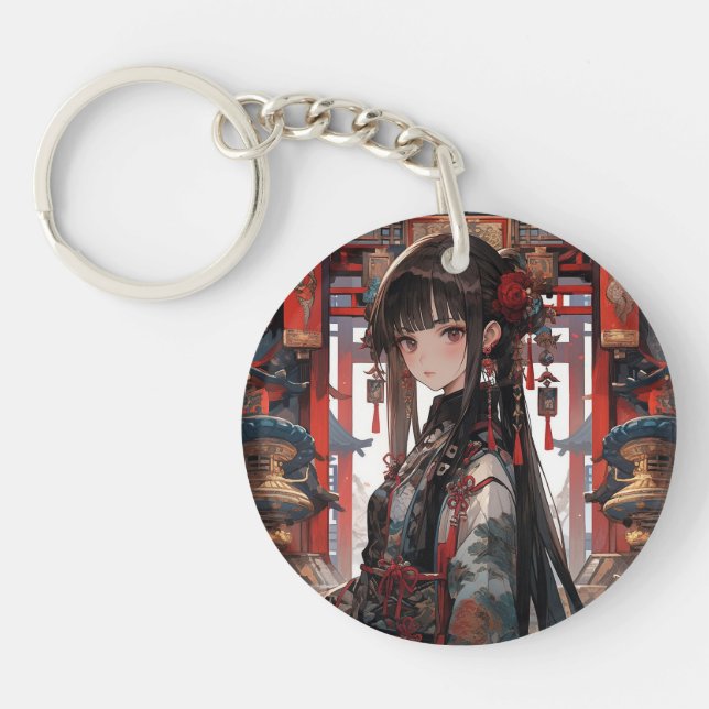 Porte-clefs Charme de sac Princesse Anime Rouge (Devant)
