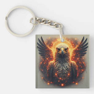 Porte-clefs 🦅 Charme de Vision de l'Aigle d'Énergie Cosmique