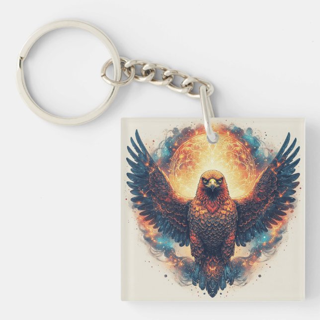 Porte-clefs 🦅 Charme de Vision de l'Aigle du Prisme Cosmique  (Devant)