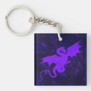 Porte-clefs Charme du dragon violet mystique
