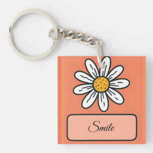 Porte-clefs Charme floral de la marguerite personnalisée