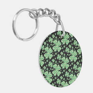 Porte-clefs Charme Porte-Bonheur Trèfle à Quatre Feuilles