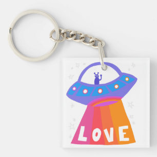 Porte-clefs Charming Aliens de l'espace Martians UFO mignon AM