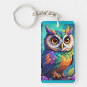 Porte-clefs Charming Bright Owl Whimsy Key Bague