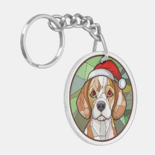 Porte-clefs Charming Canine Cheer : Noël à thème Beagle