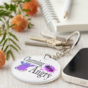 Porte-clefs Charming mais en colère petit chat diable drôle ci