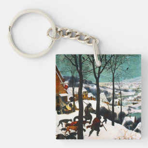 Porte-clefs Chasseurs dans le paysage de neige Pieter Bruegel