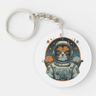 Porte-clefs Chat-astronaute sur les Astéroïdes