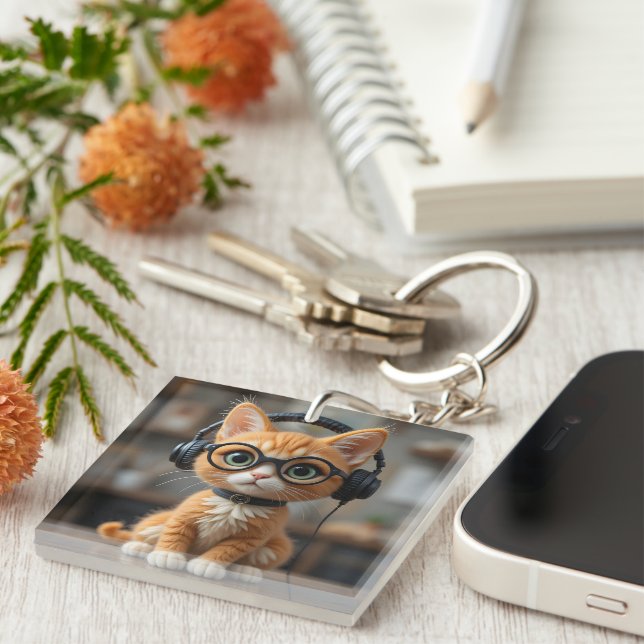 Porte-clefs Chat au gingembre (Devant Droit)