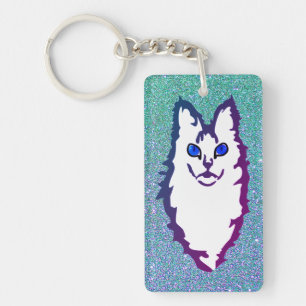Porte-clefs Chat aux yeux bleus