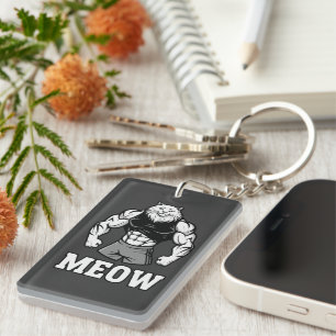 Porte-clefs Chat bodybuilder drôle montrant des muscles massif
