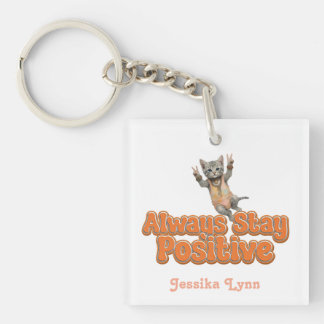 Porte-clefs Chat Boho Hippie personnalisé Hippie