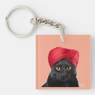 Porte-clefs Chat Bombay Portant Un Turban