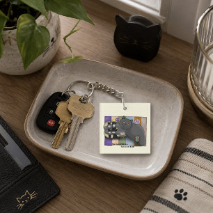 Porte-clefs Chat British Shorthair Sandales Prêt pour la Plage