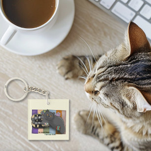 Porte-clefs Chat British Shorthair Sandales Prêt pour la Plage