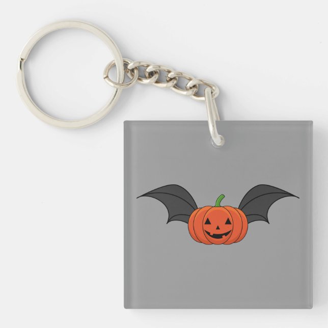 Porte-clefs Chat Citrouille d'Halloween (Devant)