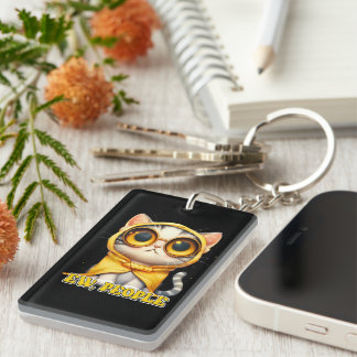 Porte-clefs Chat d'art mot drôle de sarcasme