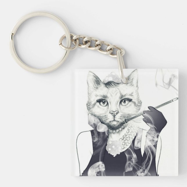 Porte-clefs Chat de charme (Devant)