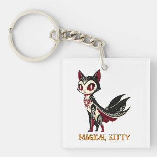 Porte-clefs Chat de Fantaisie Mystique Dessin Animé Graphique