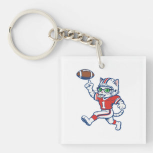 Porte-clefs Chat de foot drôle
