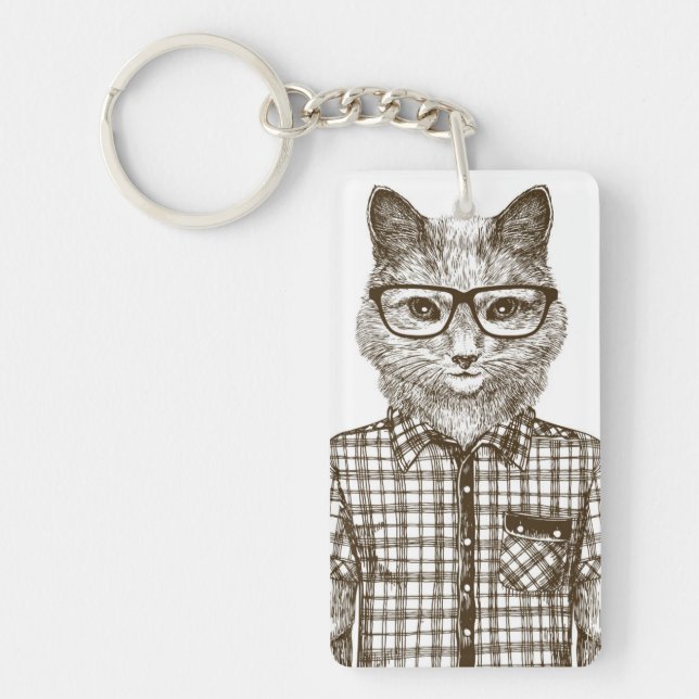 Porte-clefs Chat de hippie (Devant)