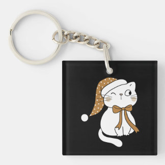 Porte-clefs Chat de l'hiver clin d'œil