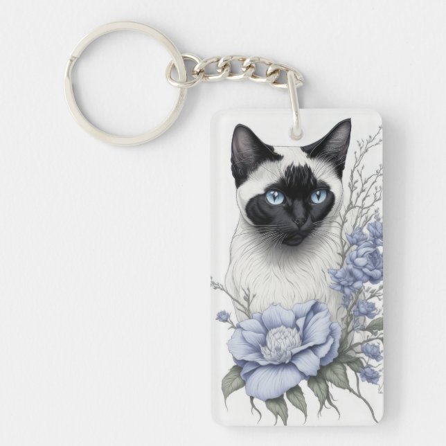 Porte-clefs Chat de Siamese (Devant)