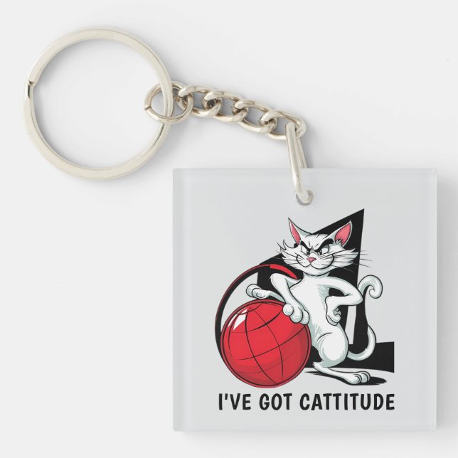 Porte-clefs Chat drôle (Devant)