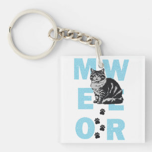 Porte-clefs chat drôle