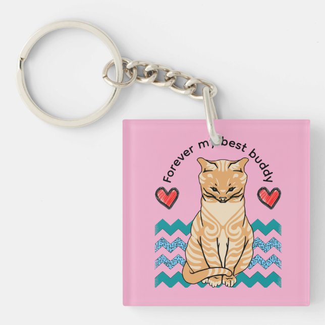 Porte-clefs chat drôle (Devant)