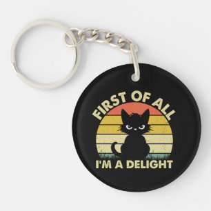 Porte-clefs Chat Drôle Graphique Sarcastique Tout D'abord Je S