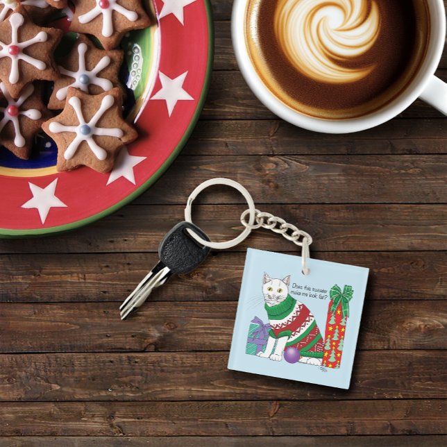 Porte-clefs Chat drôle moche de Noël (Créateur téléchargé)
