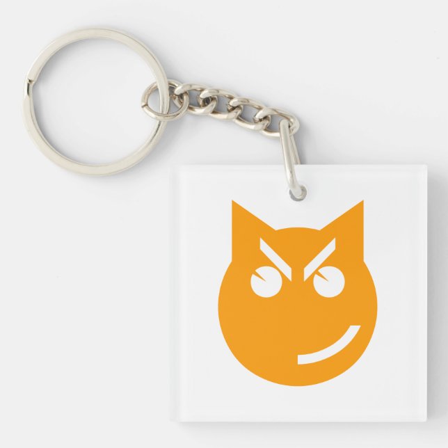 Porte-clefs Chat Emoji au sourire (Devant)