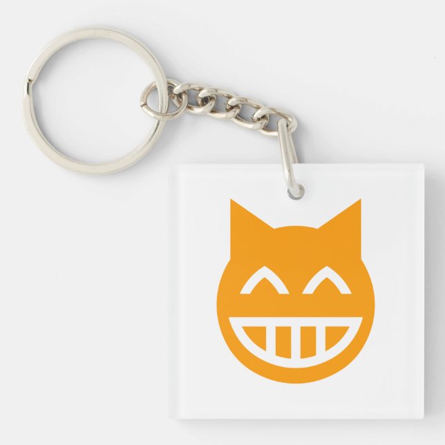 Porte-clefs Chat Emoji Grille (Devant)