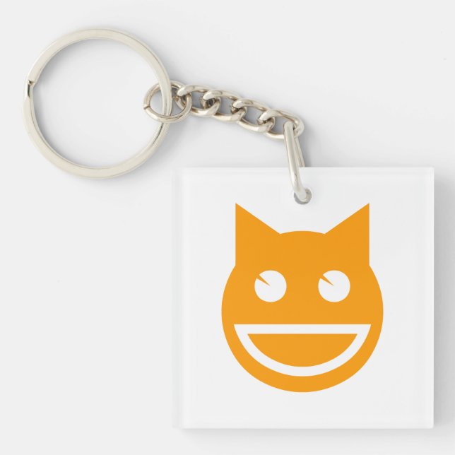 Porte-clefs Chat Emoji souriant (Devant)