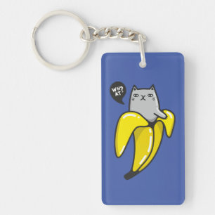 Porte-clefs Chat en banane