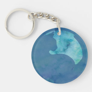Porte-clefs Chat en cercle - Bleu