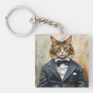 Porte-clefs Chat en costume