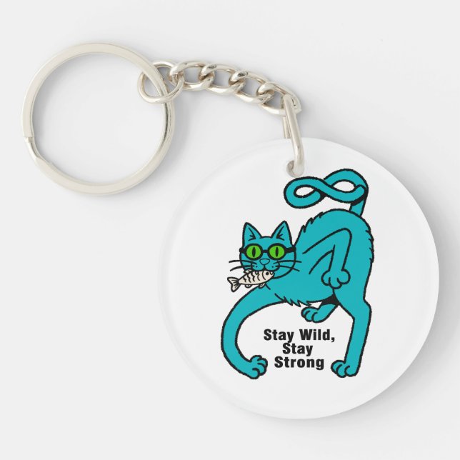 Porte-clefs Chat Expressif Excentrique (Devant)