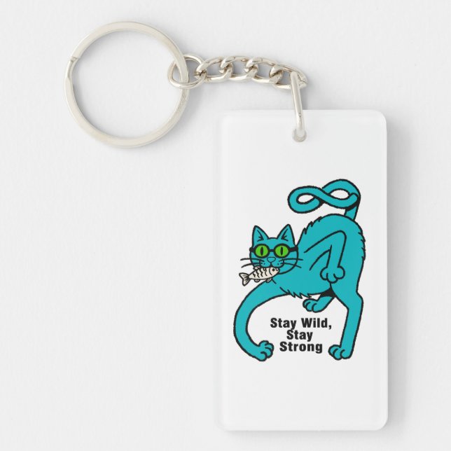 Porte-clefs Chat Expressif Excentrique (Devant)