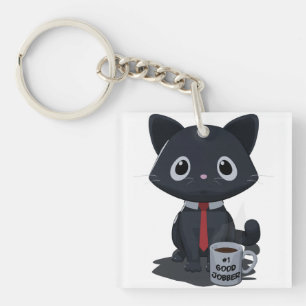 Porte-clefs Chat Faisant un Excellent Travail Numéro Un