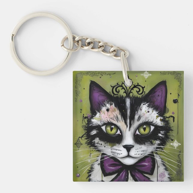 Porte-clefs Chat gothique (Devant)